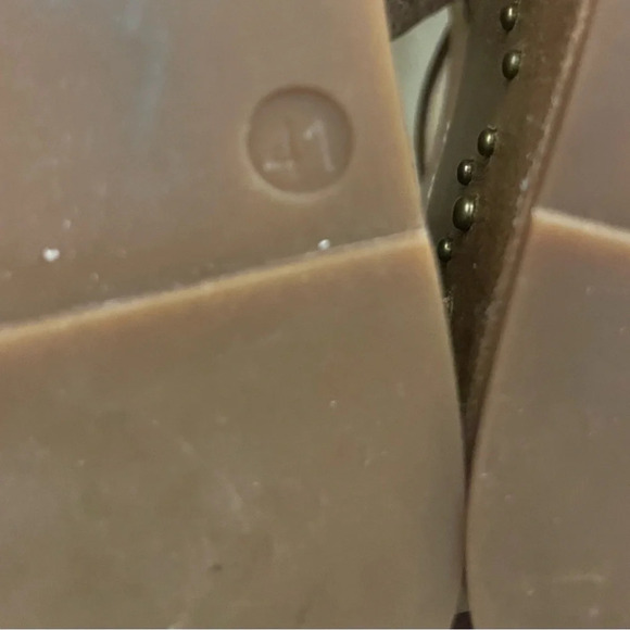 Antelope C21 Wilda Leather Platform Wedge Sandal Tan Studded Size 41 US 10 - Picture 10 of 13